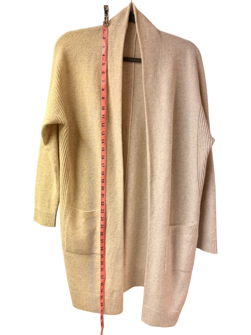 Vince - Cashmere/Wool Long Cardigan Sweater Sand / Ivory - Size L - Picture 3 of 6